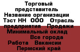 Торговый представитель › Название организации ­ Тэст-НН, ООО › Отрасль предприятия ­ Продажи › Минимальный оклад ­ 40 000 - Все города Работа » Вакансии   . Пермский край,Соликамск г.